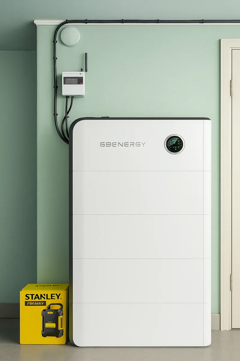 Batterilager monterat inomhus intill elcentralen